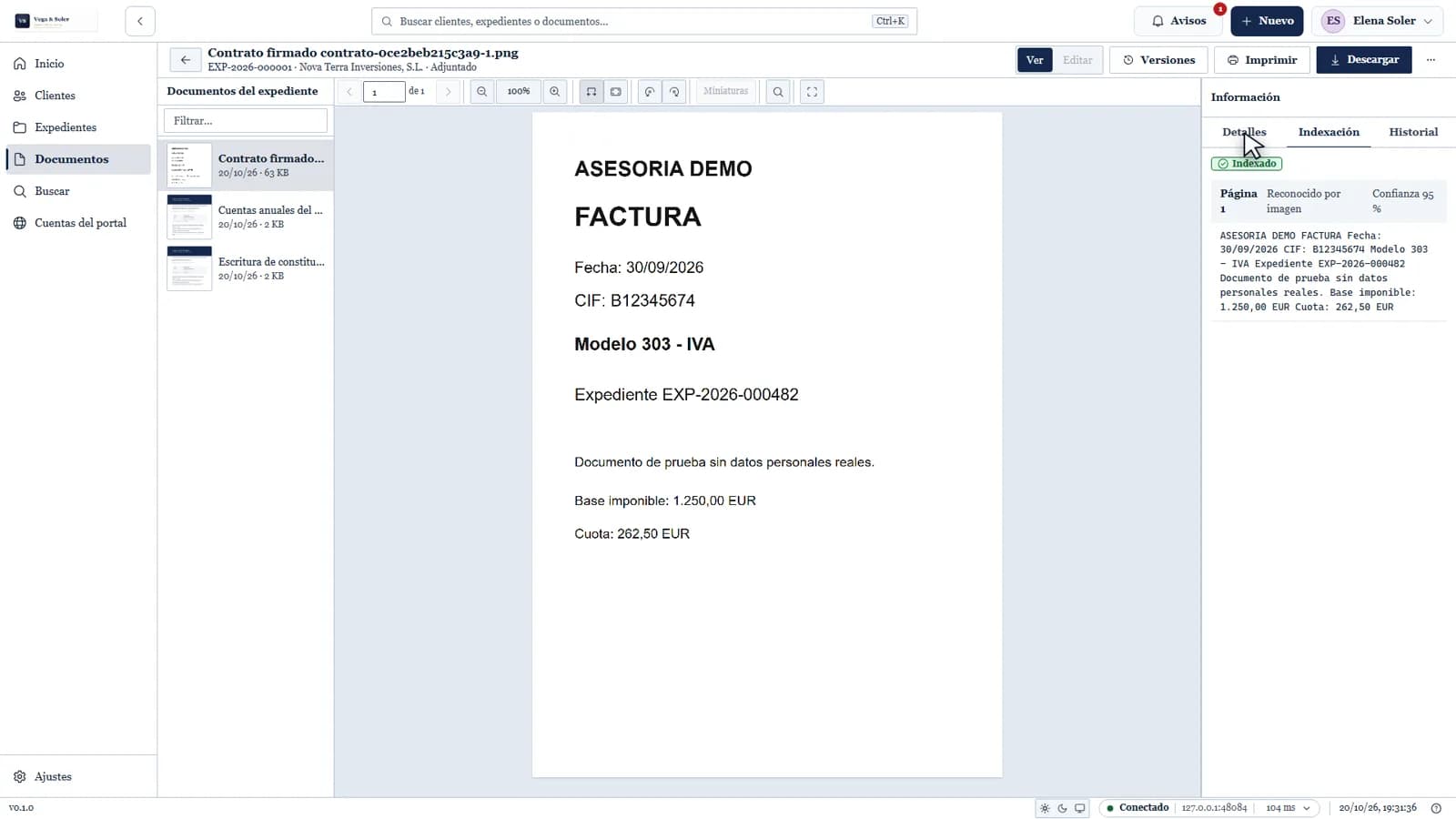 DocuCentral: visor de documento con texto indexado por OCR